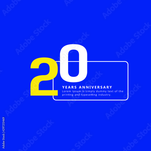 20 Year Anniversary Vector Template Design Illustration