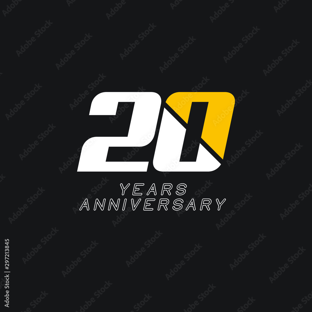 Fototapeta premium 20 Year Anniversary Vector Template Design Illustration