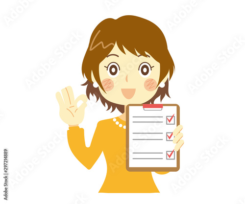 契約書にサインする女性