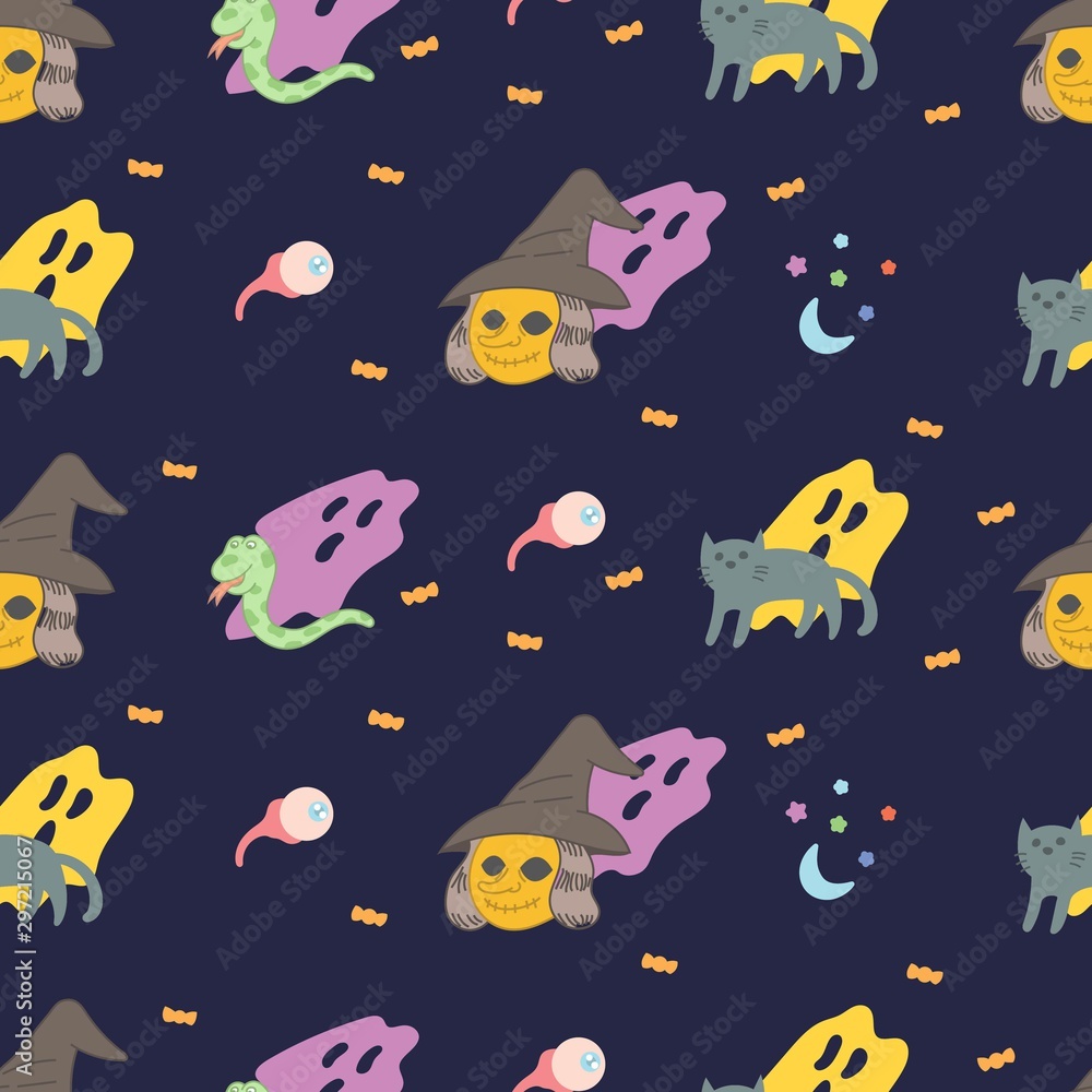 Halloween seamless pattern wallpaper background