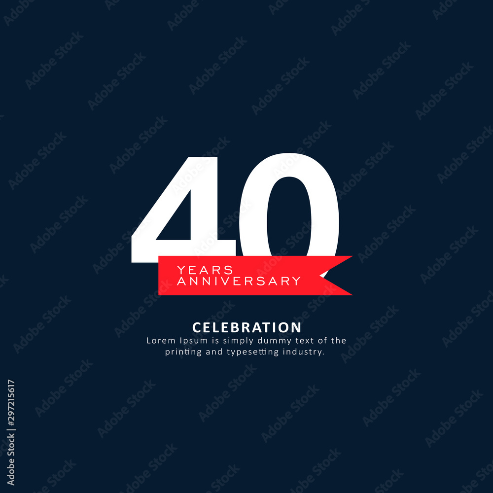 40 Year Anniversary Vector Template Design Illustration 40 Year Anniversary Vector Template Design Illustration