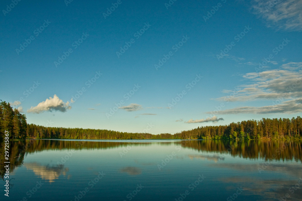 Obraz premium landscape with lake and clouds