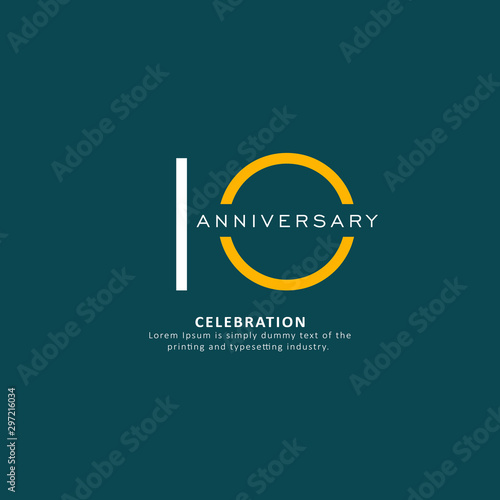 10 Year Anniversary Vector Template Design Illustration