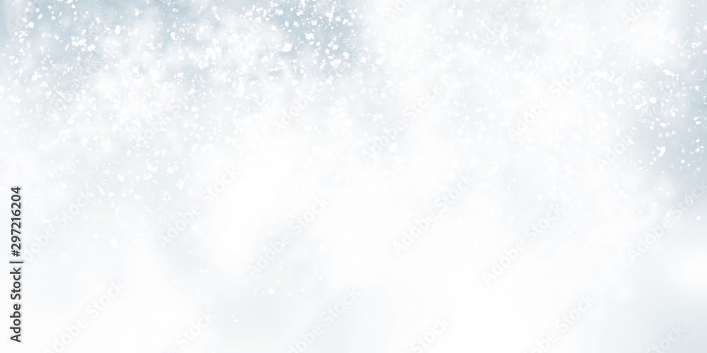 white snow blur abstract background. Bokeh Christmas blurred beautiful shiny Christmas lights - obrazy, fototapety, plakaty 