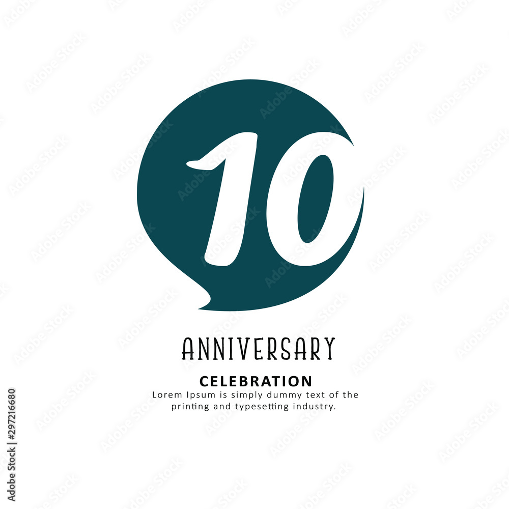 Fototapeta premium 10 Year Anniversary Vector Template Design Illustration