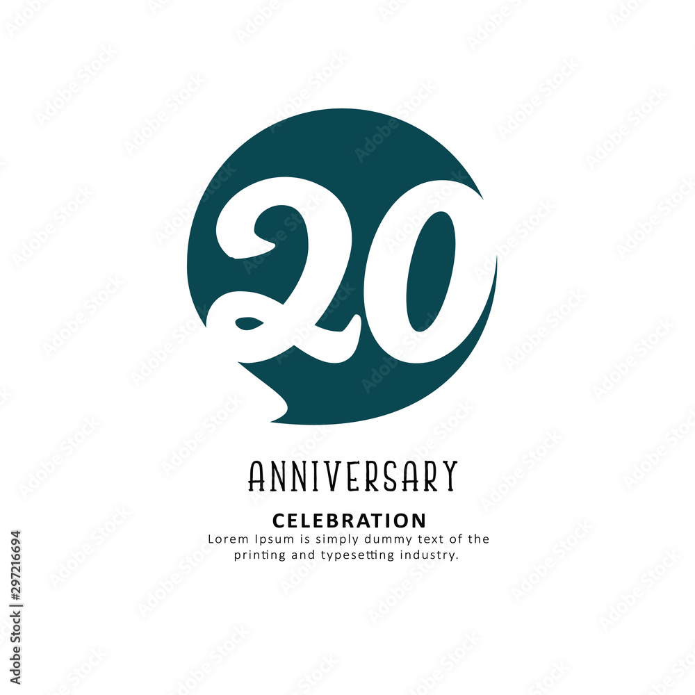 Obraz premium 20 Year Anniversary Vector Template Design Illustration