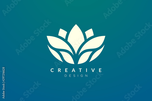 Design abstract flower and leaf logo for spa, hotel, beauty, health, fashion, cosmetic, boutique, salon, yoga, therapy. Simple and modern vector design for your business brand or product.