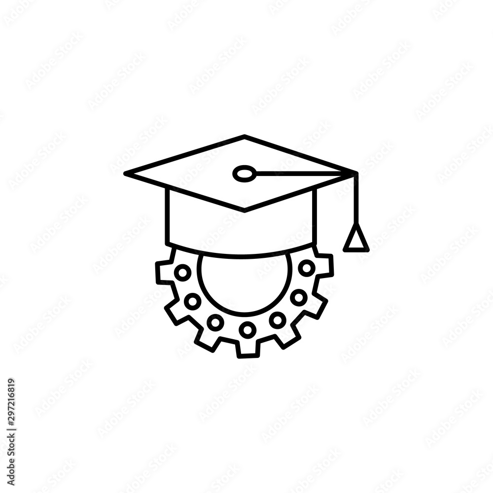 Graduation cap gear icon. Element of school icon Stock Vector | Adobe Stock