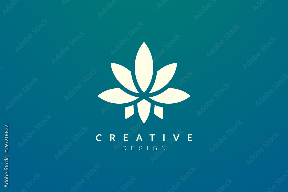 Design abstract flower and leaf logo for spa, hotel, beauty, health, fashion, cosmetic, boutique, salon, yoga, therapy. Simple and modern vector design for your business brand or product.