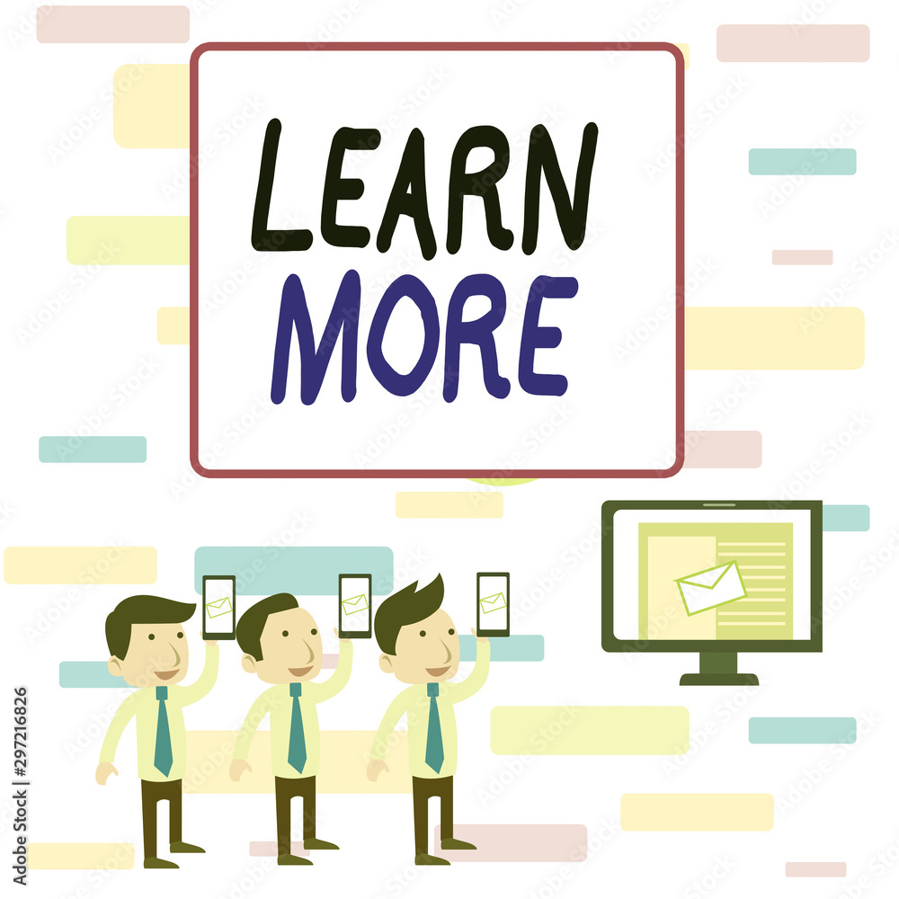 Writing note showing Learn More. Business concept for knowledge or skill acquired by instruction Considerable learning SMS Email Marketing Media Audience Attraction PC Loudspeaker Writing note showing Learn More. Business concept for knowledge or skill acquired by instruction Considerable learning SMS Email Marketing Media Audience Attraction PC Loudspeaker