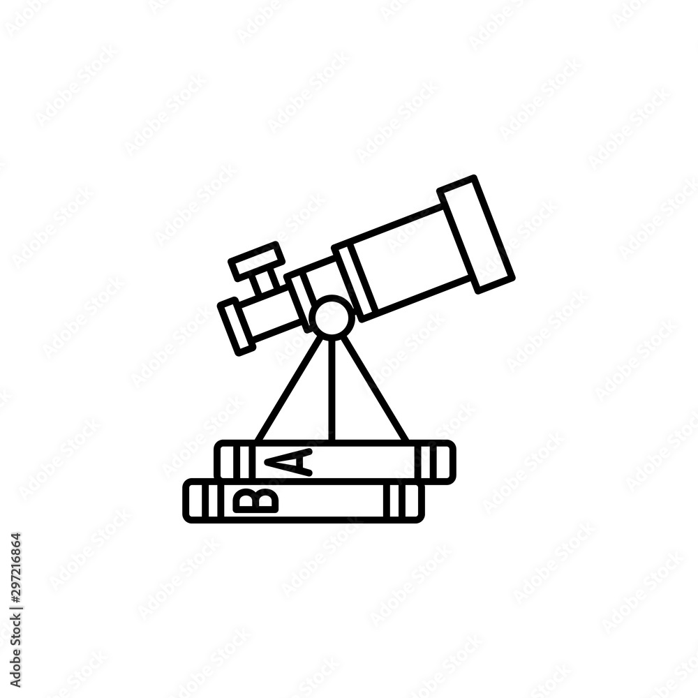 Telescope books school icon. Element of school icon Telescope books school icon. Element of school icon