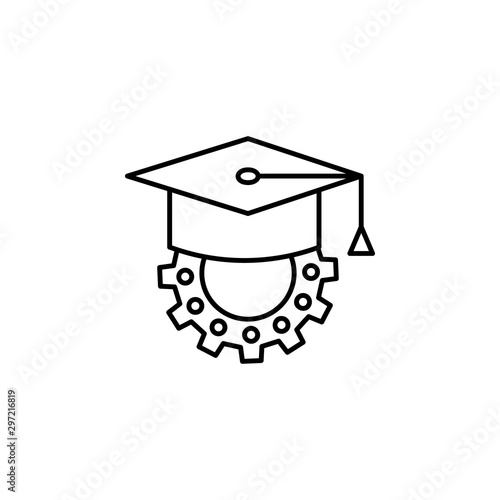 Graduation cap gear icon. Element of school icon