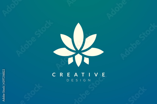 Design abstract flower and leaf logo for spa, hotel, beauty, health, fashion, cosmetic, boutique, salon, yoga, therapy. Simple and modern vector design for your business brand or product.