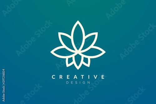Design abstract flower and leaf logo for spa, hotel, beauty, health, fashion, cosmetic, boutique, salon, yoga, therapy. Simple and modern vector design for your business brand or product.