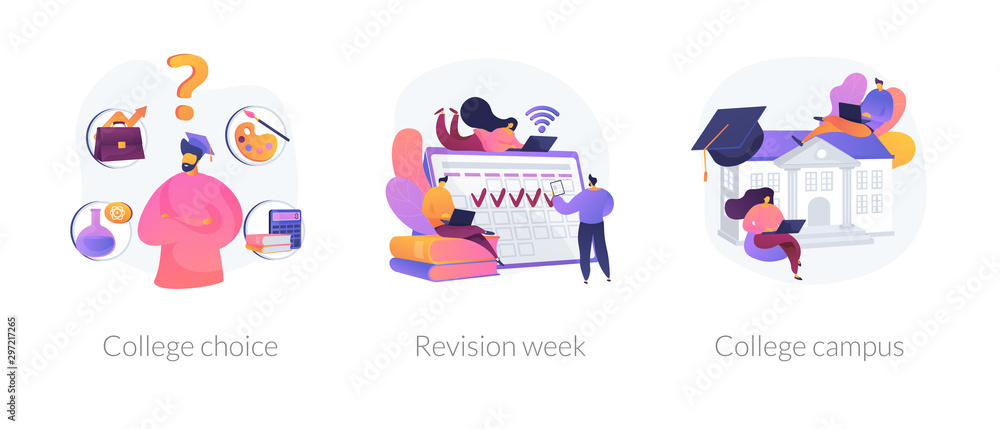 custom made wallpaper toronto digitalImportant decision making, higher education institution choosing, student lifestyle icons set. College choice, revision week, college campus metaphors. Vector isolated concept metaphor illustrations