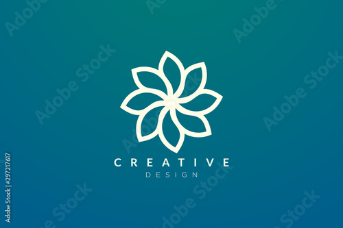 Abstract flower and leaf logo design. Simple and modern vector design for business brands in the spa, hotel, beauty, health, fashion, cosmetic, boutique, salon, yoga, therapy.