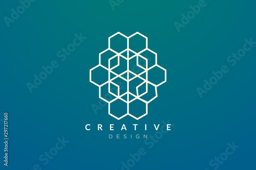 Design abstract brain shape logo with technology style. Simple and modern vector design for business brand in the field of digital technology, network, internet, media, data, electronic, software.