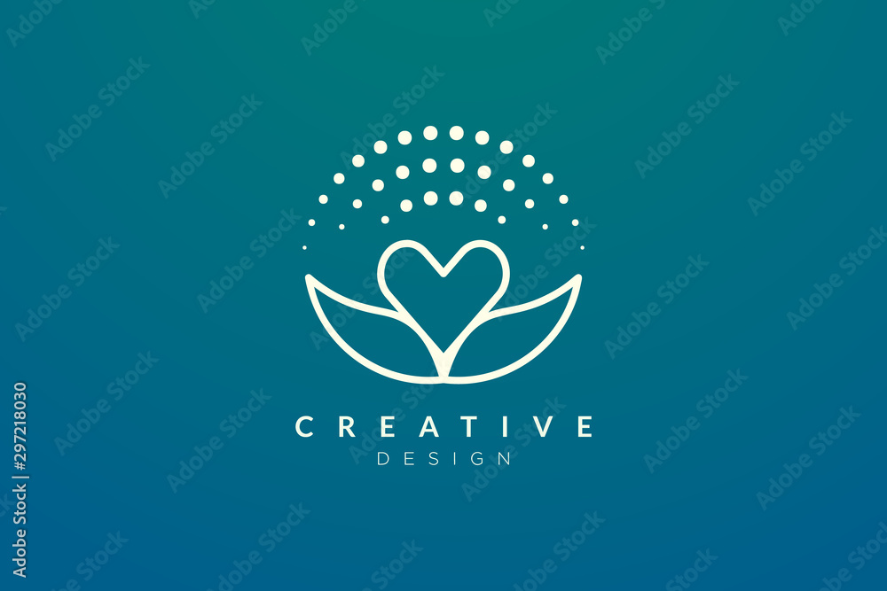 Logo design combined from the shape of a leaf and heart. Simple and modern vector design for business brands in the spa, hotel, beauty, health, fashion, cosmetic, boutique, salon, yoga, therapy. Logo design combined from the shape of a leaf and heart. Simple and modern vector design for business brands in the spa, hotel, beauty, health, fashion, cosmetic, boutique, salon, yoga, therapy.