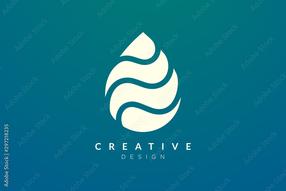 Minimalist abstract shaped water drop logo design. Simple and modern vector design for business brand and product. - obrazy, fototapety, plakaty 