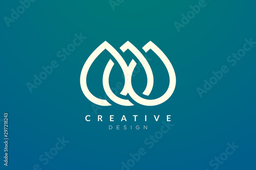 Minimalist abstract shaped water drop logo design. Simple and modern vector design for business brand and product.