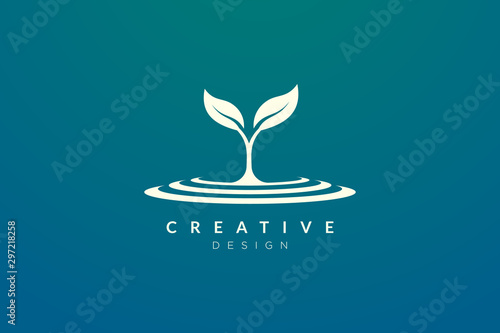 Design a combination of plant logo and puddle for spa, hotel, beauty, health, fashion, cosmetic, boutique, salon, yoga, therapy. Simple and modern vector design for your business brand or product.