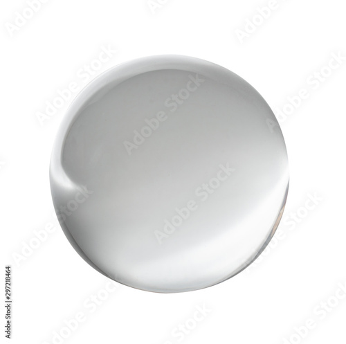 blue glass ball isolated on white background