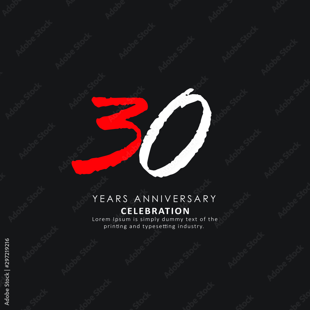 Obraz premium 30 Year Anniversary Vector Template Design Illustration