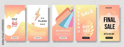 abstract Instagram stories sale banner background
