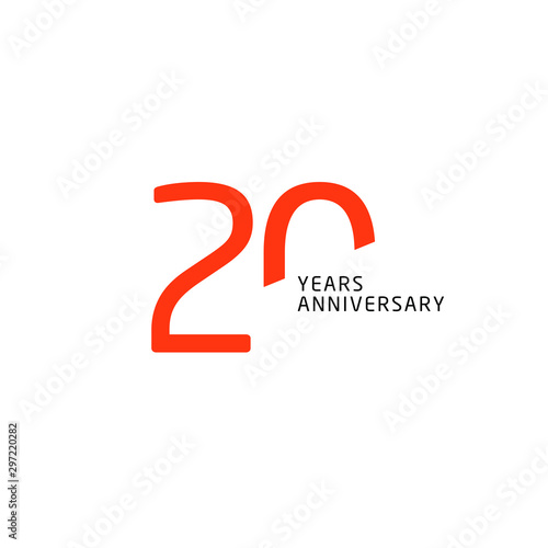 20 Year Anniversary Vector Template Design Illustration