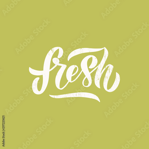 Fresh hand drawn brush lettering. Design for stamp  logo  badge  flyer  banner