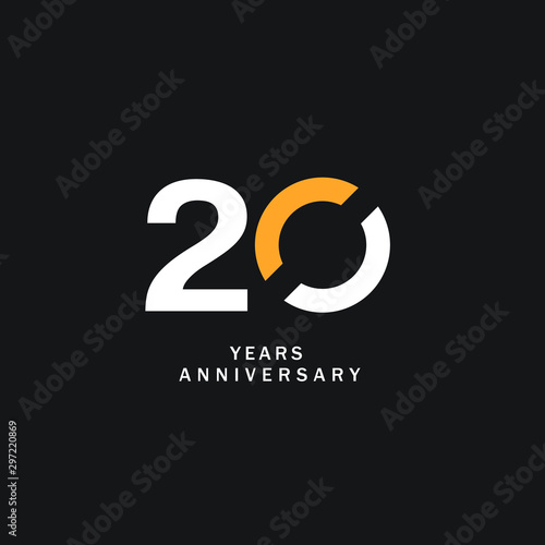 20 Year Anniversary Vector Template Design Illustration