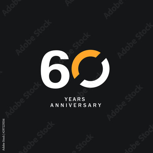 60 Year Anniversary Vector Template Design Illustration