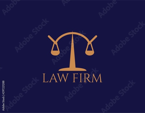 Simple Logo of Law Firm. Lawyer Service Logo Design. Vector Illustration