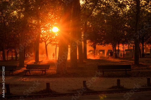 Sunset nearby the City