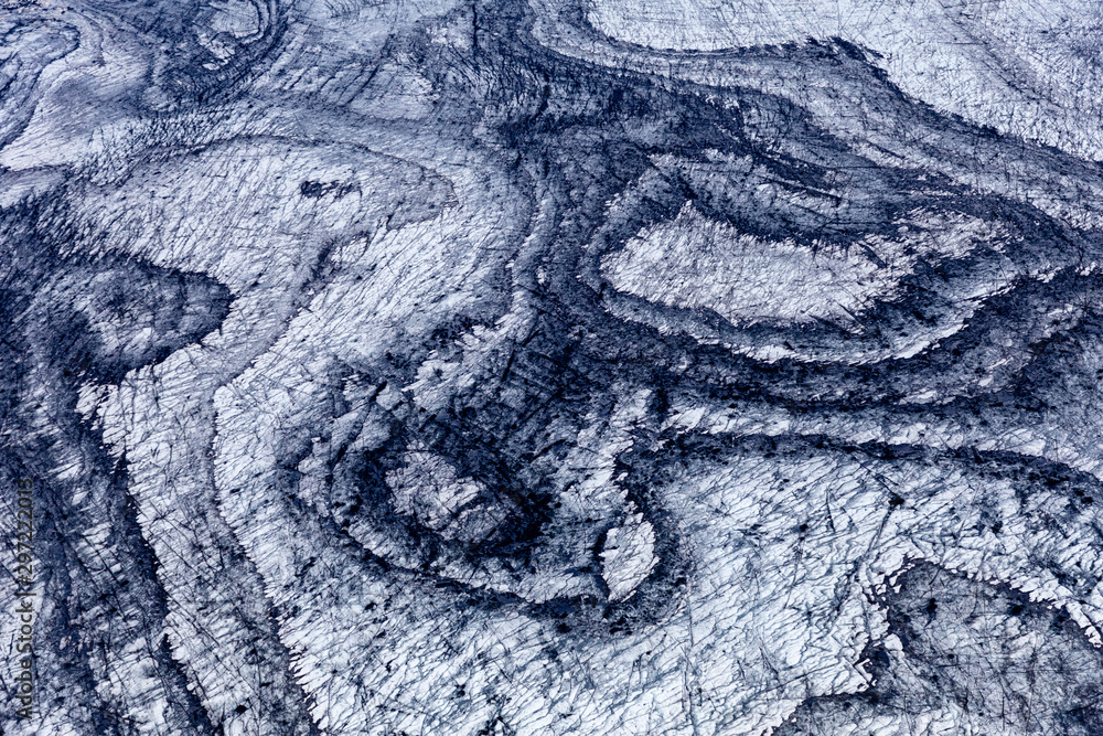 Naklejka premium Iceland glacier aerial photography with beautiful abstract colours