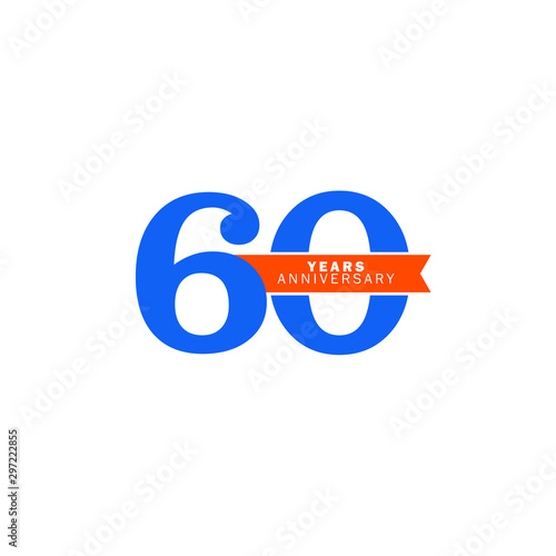 60 Year Anniversary Vector Template Design Illustration