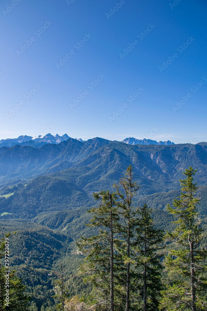 View from the Katrin. The Katrin is a mountain in Upper Austria near Bad Ischl and belongs to the Katergebirge