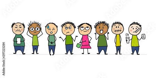 People icons set. Sketch for your design