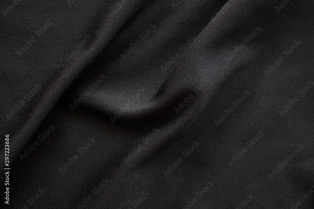 Abstract black fabric cloth texture background - obrazy, fototapety, plakaty 