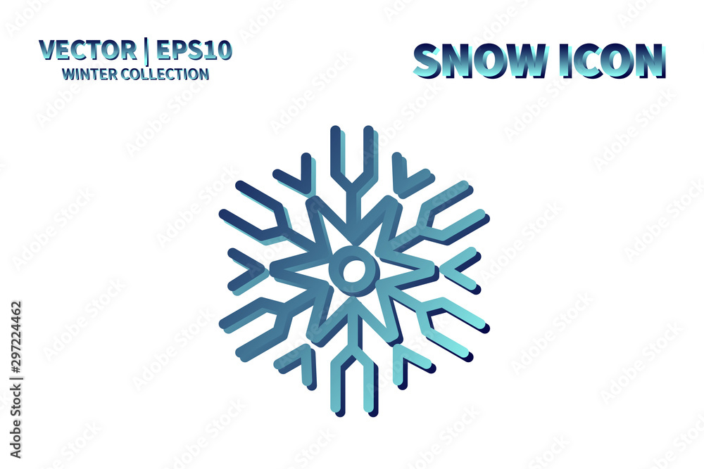 Snowflake vector icon. Christmas and winter snow flake element. Isolated flat new year holiday decoration illustration. Cold weather object design Snowflake vector icon. Christmas and winter snow flake element. Isolated flat new year holiday decoration illustration. Cold weather object design