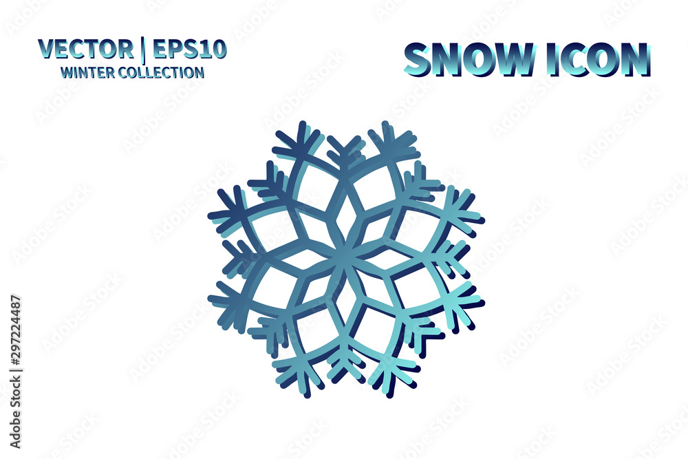Snowflake vector icon. Christmas and winter snow flake element. Isolated flat new year holiday decoration illustration. Cold weather object design Snowflake vector icon. Christmas and winter snow flake element. Isolated flat new year holiday decoration illustration. Cold weather object design