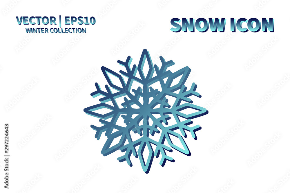 Snowflake vector icon. Christmas and winter snow flake element. Isolated flat new year holiday decoration illustration. Cold weather object design Snowflake vector icon. Christmas and winter snow flake element. Isolated flat new year holiday decoration illustration. Cold weather object design