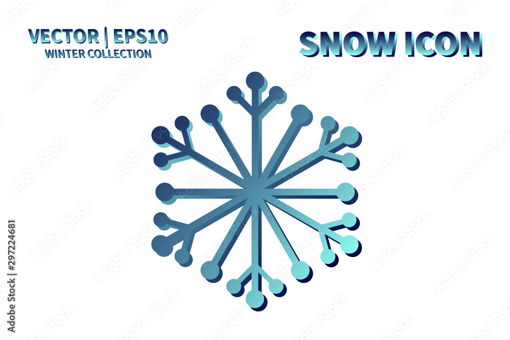 Snowflake vector icon. Christmas and winter snow flake element. Isolated flat new year holiday decoration illustration. Cold weather object design Snowflake vector icon. Christmas and winter snow flake element. Isolated flat new year holiday decoration illustration. Cold weather object design
