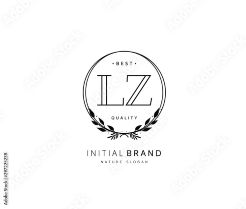 L Z LZ Beauty vector initial logo, handwriting logo of initial signature, wedding, fashion, jewerly, boutique, floral and botanical with creative template for any company or business.