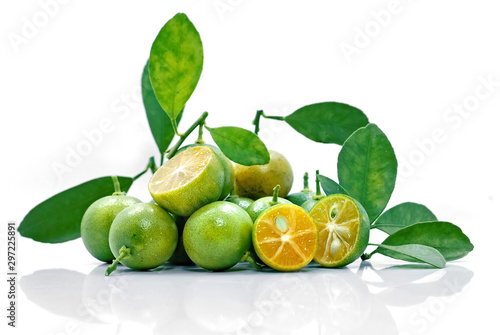 Group of kumquat fruit isolated on white background