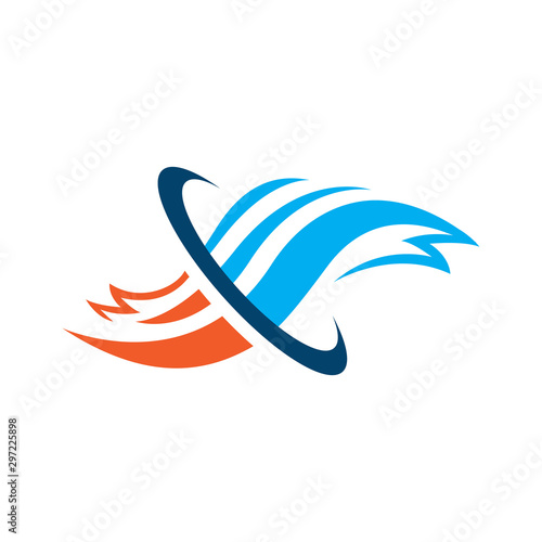 abstract heat and cool hvac logo design vector business company