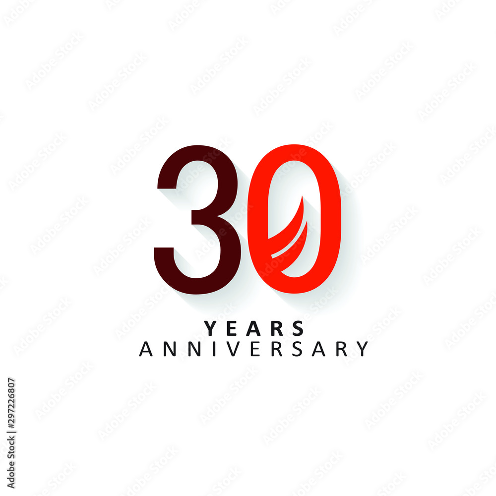 Fototapeta premium 30 Year Anniversary Vector Template Design Illustration