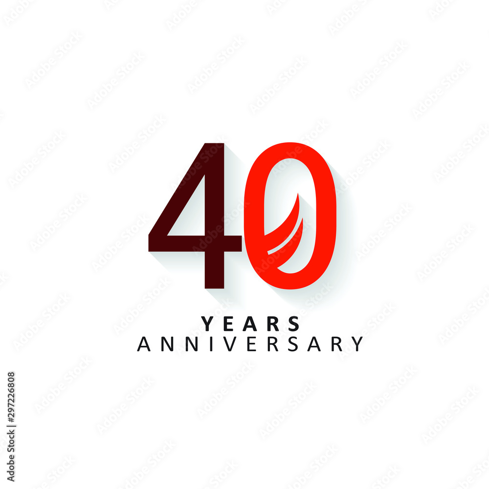 Fototapeta premium 40 Year Anniversary Vector Template Design Illustration