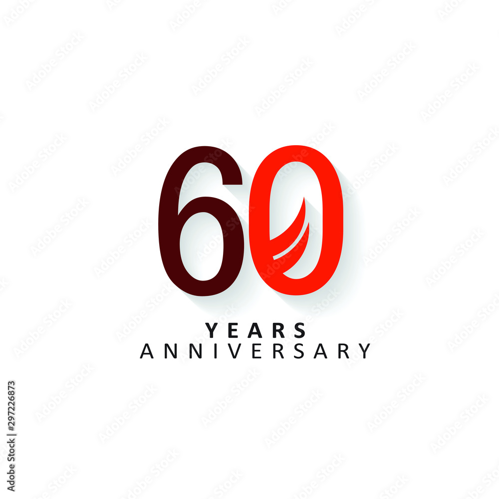 Fototapeta premium 60 Year Anniversary Vector Template Design Illustration