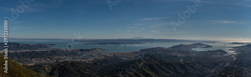 Greater bay area seen from Mt Tamalpais from San Francisco, Ca. to and across the water to San Rafael